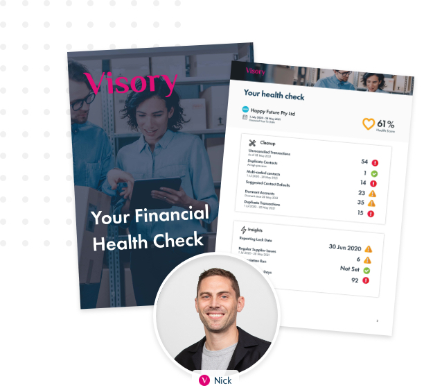 Your Financial Health Check Financial health check report and picture of nick, a financial success manager